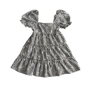 Storia floral gingham puff sleeve mini dress - large